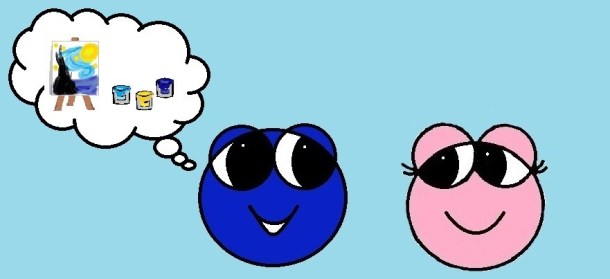 blueDotThoughtBubblePainting